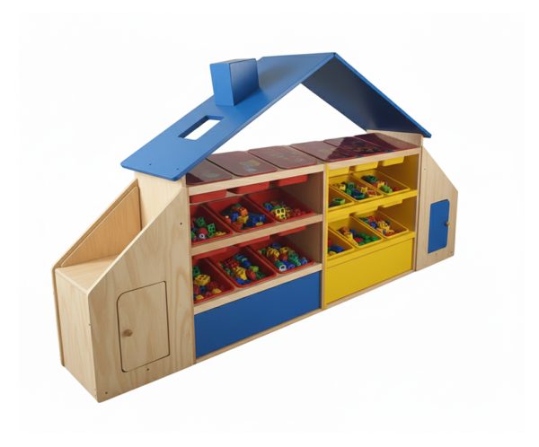 Juguetero en forma de casita